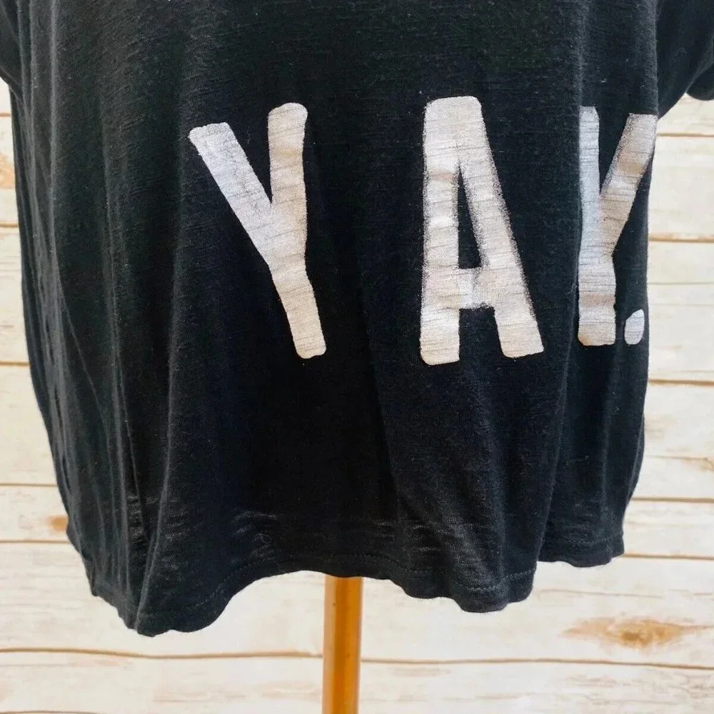 BETHANY MOTA Women Short Sleep Pull Over Scoop Neck "FRIDAY" Black Top Sz Medium - Picture 3 of 11